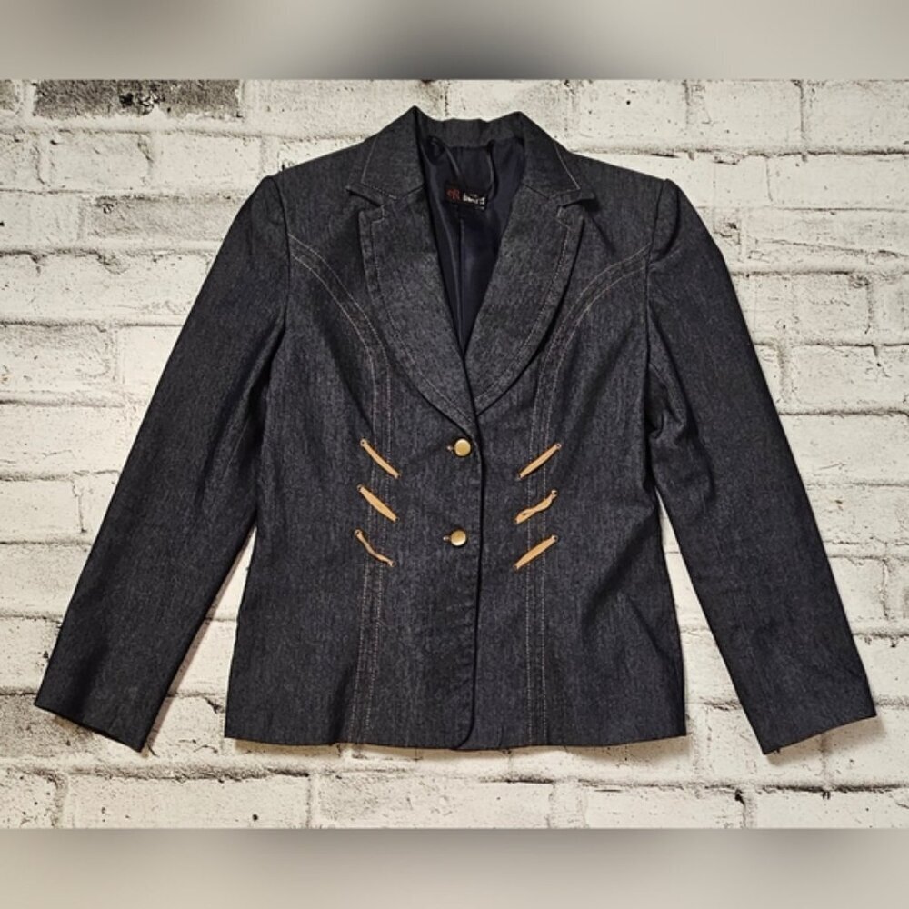 90's Vintage Edward'os Denim Blazer - Picture 3 of 12